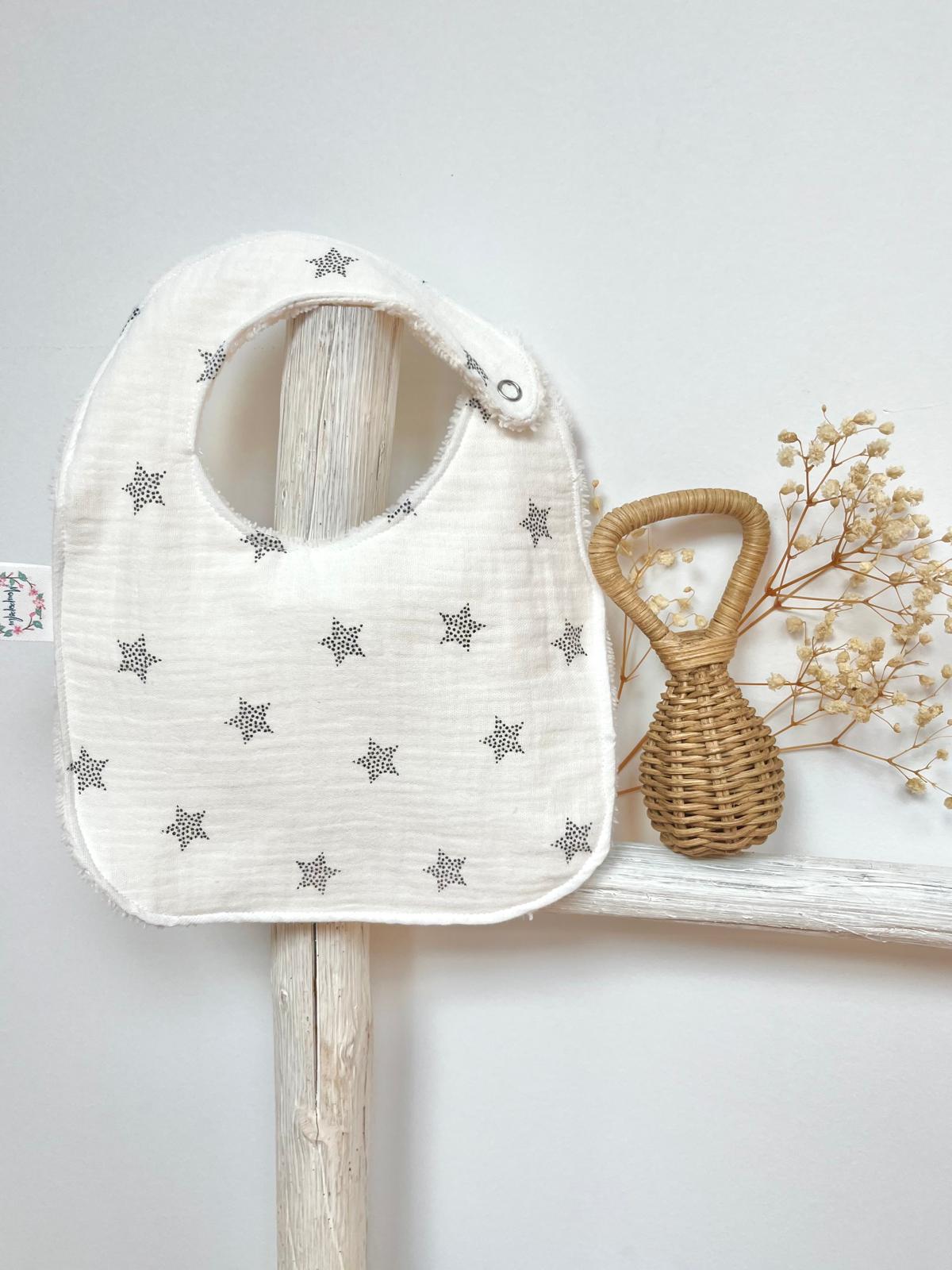 Babero Theo M Baby stars gris