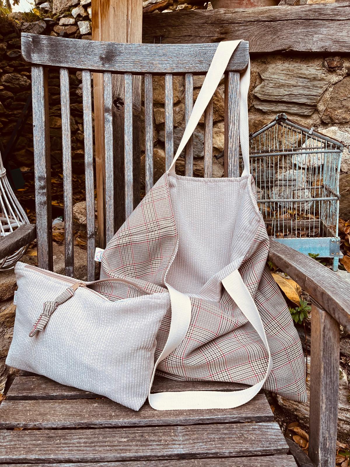 Bolsa Pepa reversible Pana tostada y gales marron