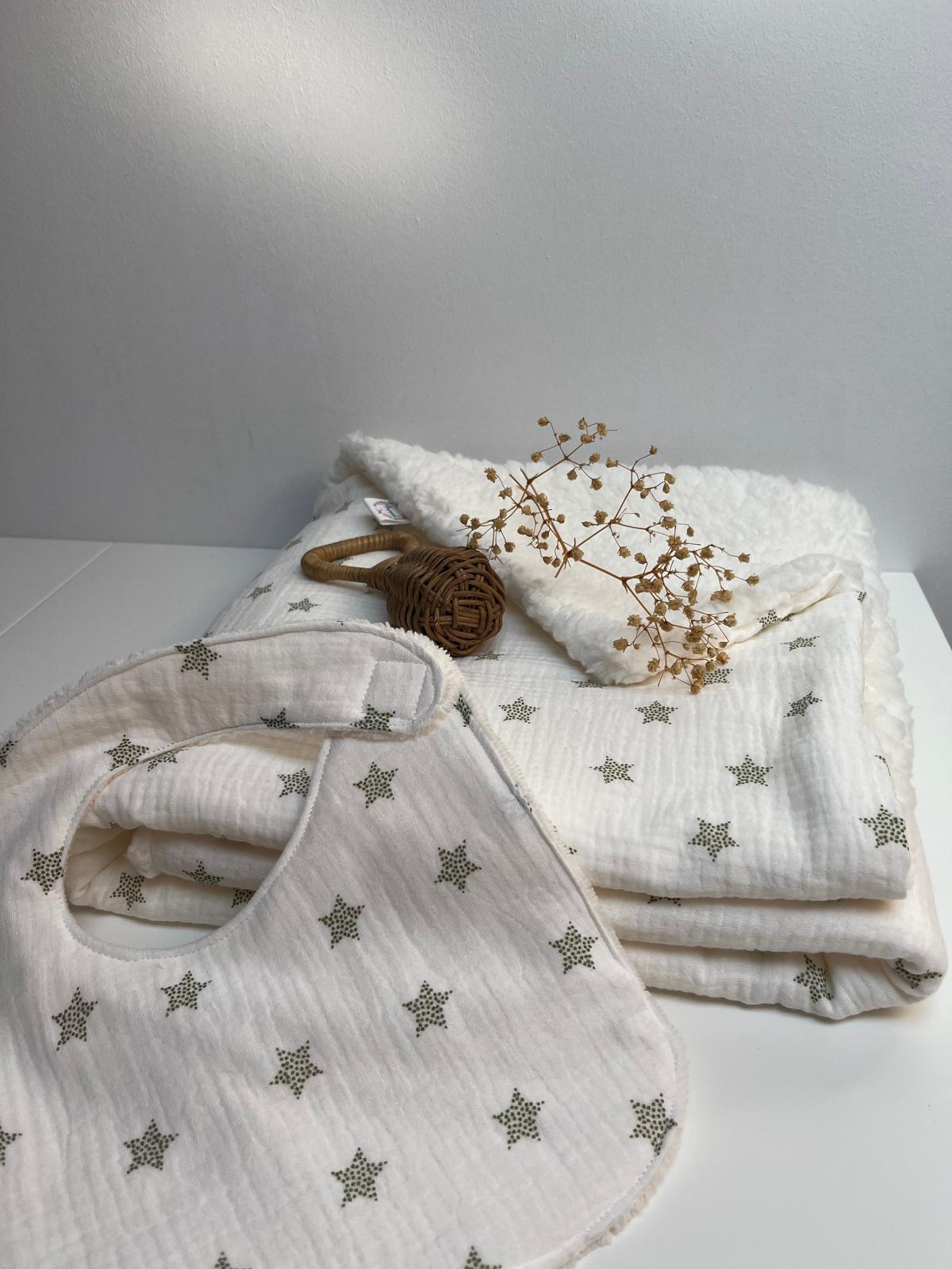 Manta Valeria Baby stars gris