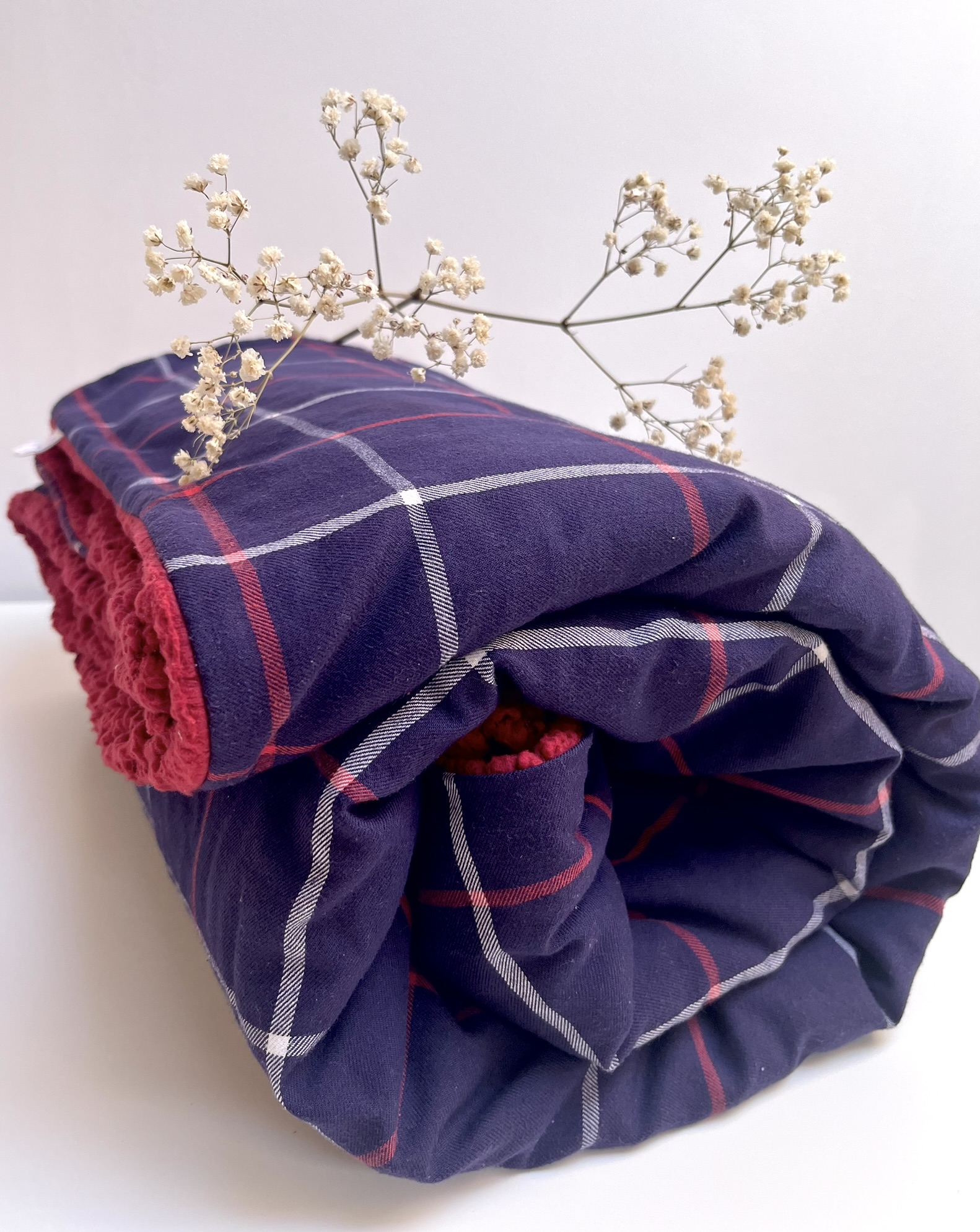 Manta Valeria pequeña Escocés azul marino