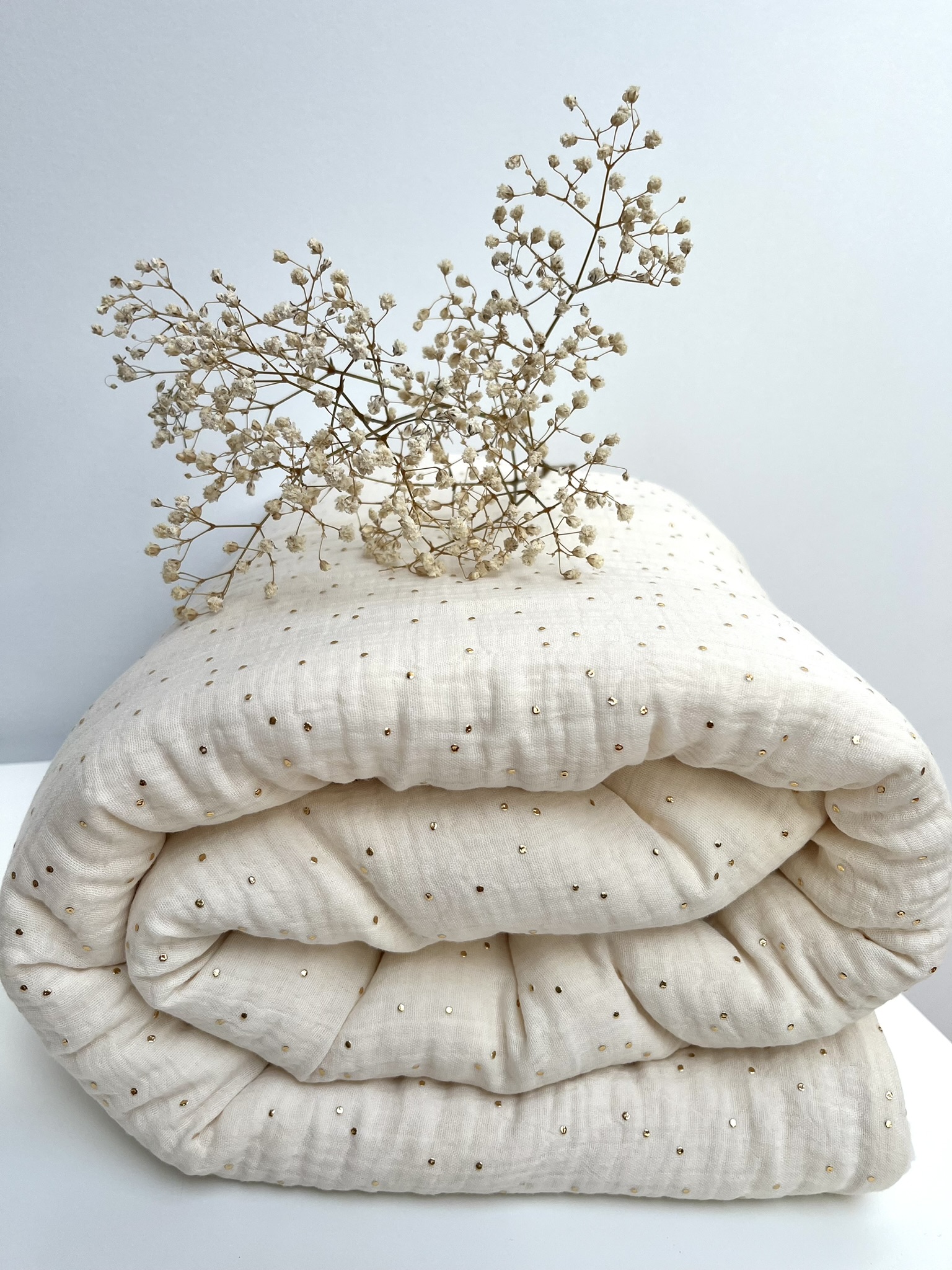 Manta Valeria XL Glitter marfil