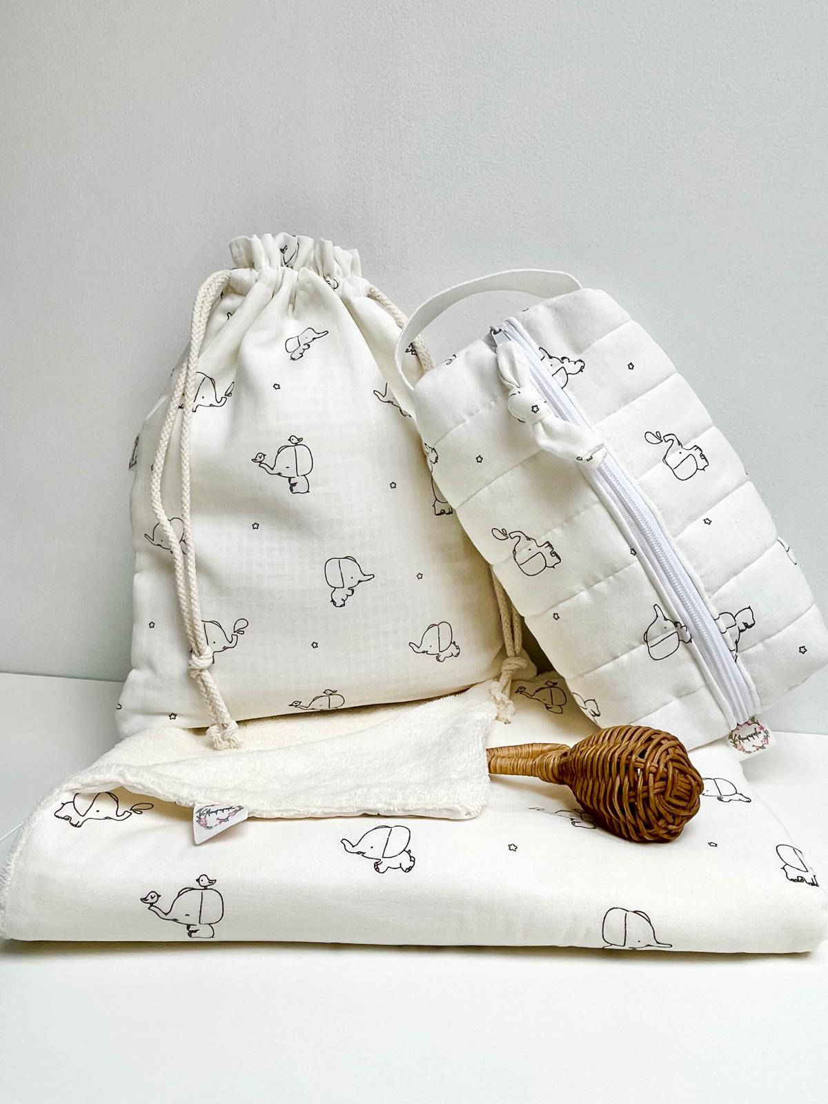 Neceser Popelin Baby Elephants