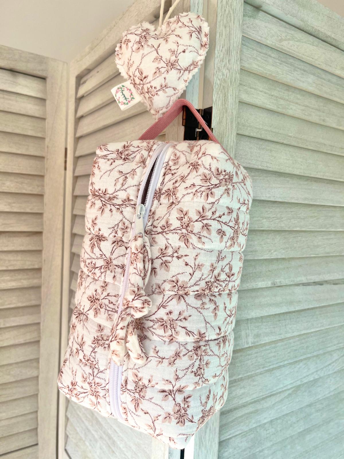 Neceser Popelin Flor de cerezo rosa