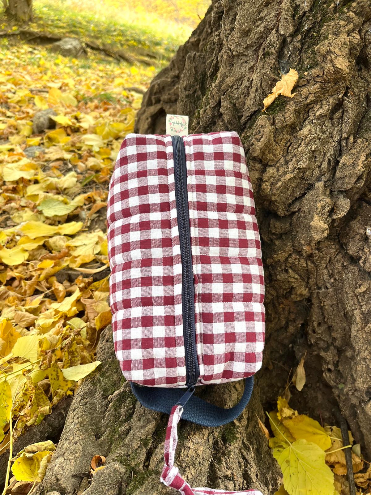 Neceser Popelin Vichy burdeos