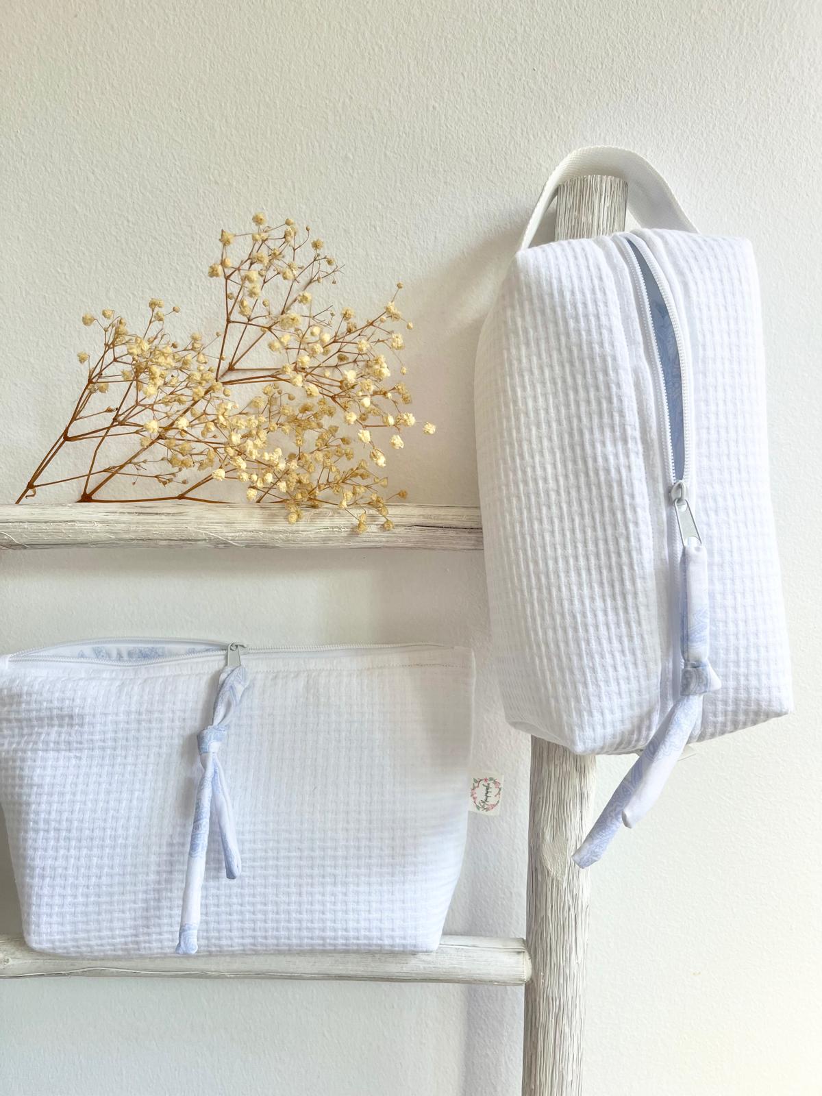 Neceser Popelin Rejilla blanco